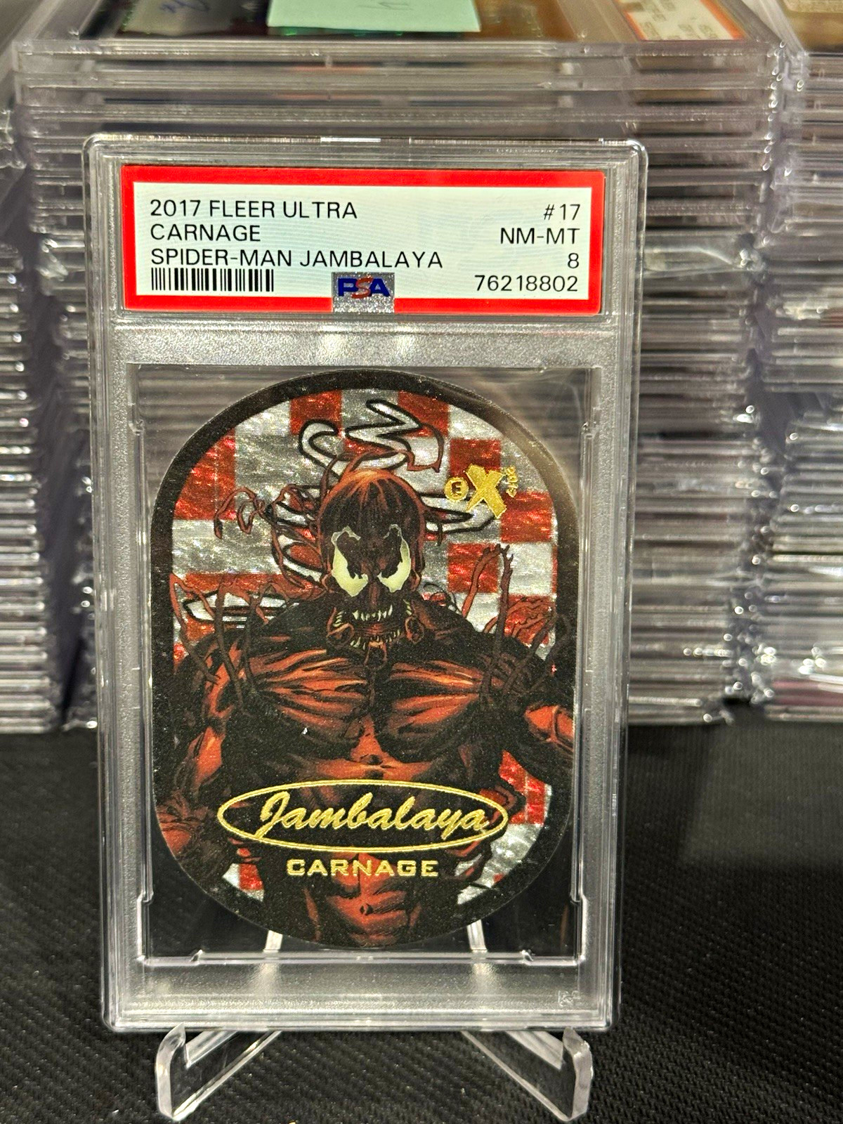 Carnage PSA 8 2017 Fleer Ultra Jambalaya #17 Spider-Man Venom Villian Marvel