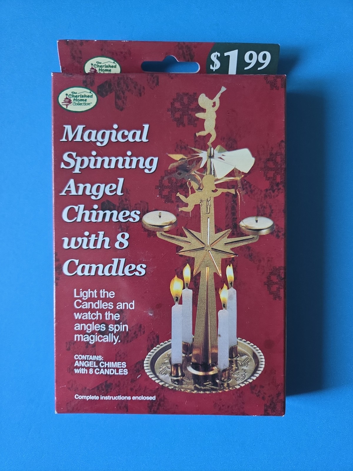 Vintage 1990’s New Magical Spinning Angel Chimes W/8 Candles Xmas Decoration