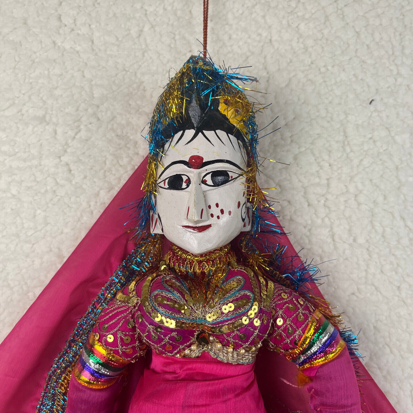 Vintage Traditional Rayasthani Kathputli Folk Art Indian Puppet Doll 28”