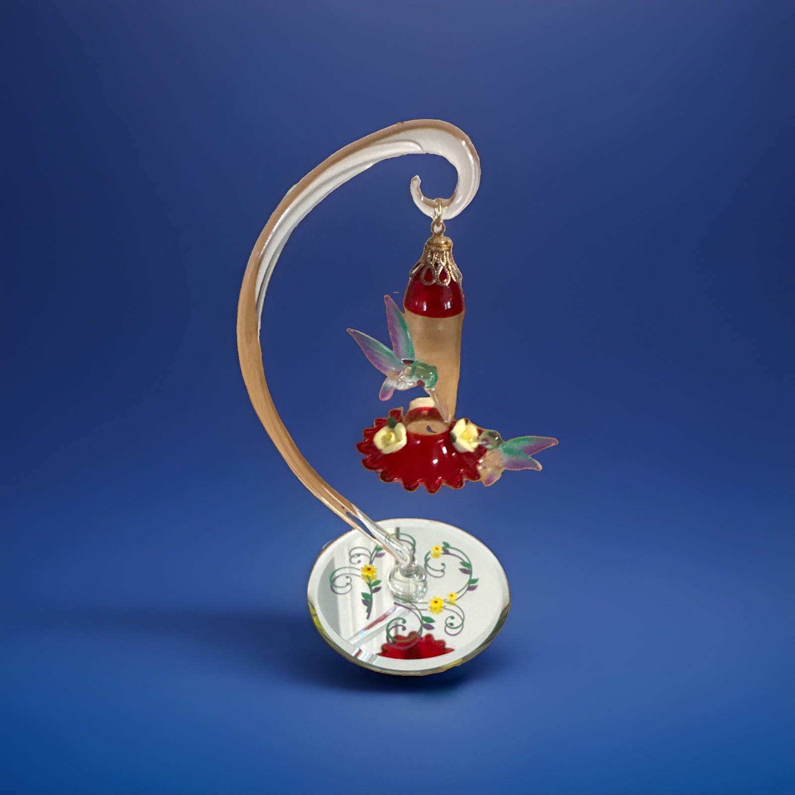 Glass Baron Sweet Jeweled Hummingbird Glass Figurine Bird Figure