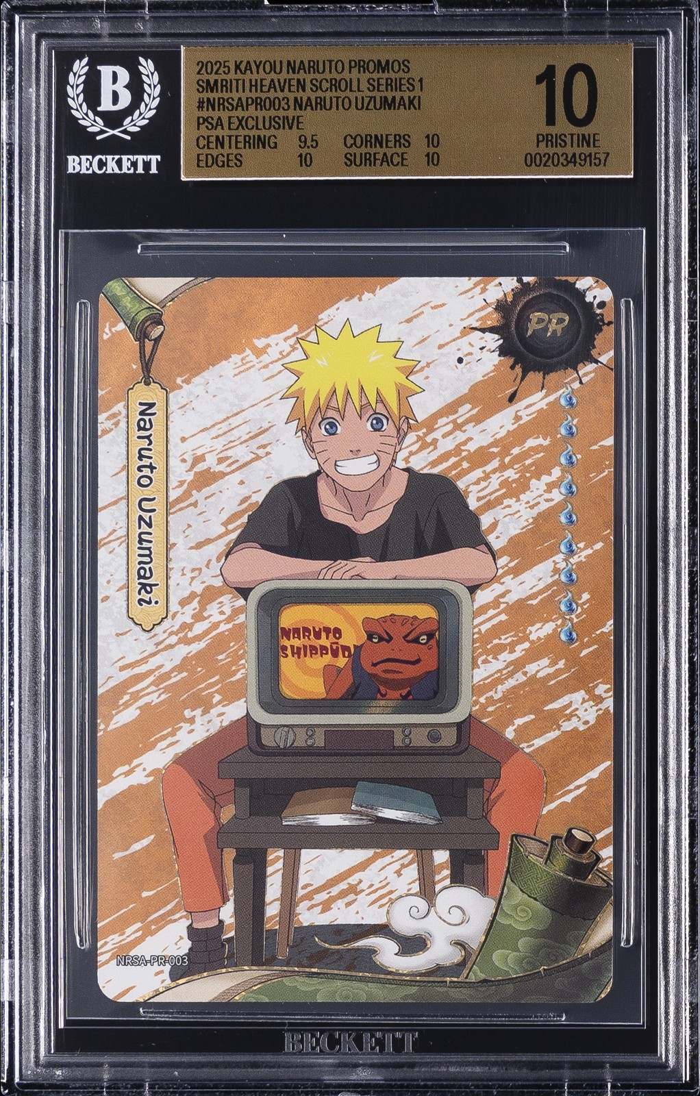 2025 KAYOU NARUTO PROMOS SMRITI HEAVEN SERIES 1 #NRSAPR003 NARUTO UZUMAKI BGS 10