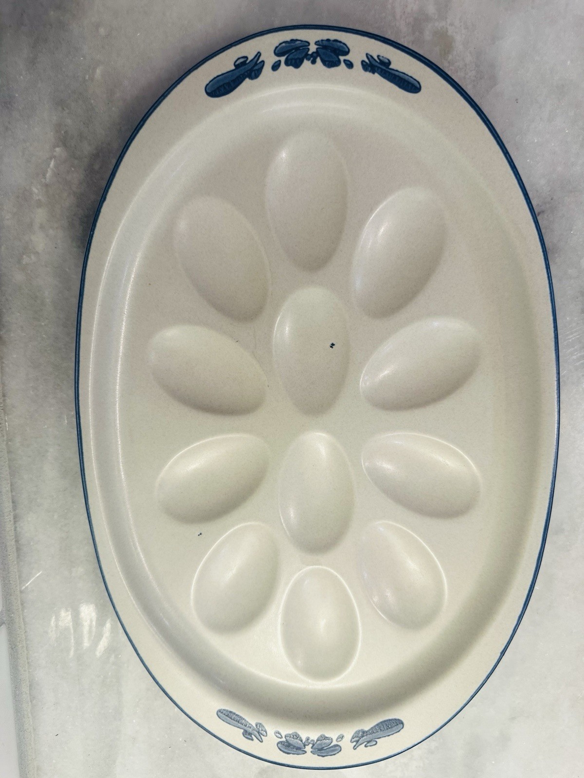 Pfaltzgraff Yorktowne Deviled Egg Platter Tray 12.5” x 8” Holds 12 Eggs