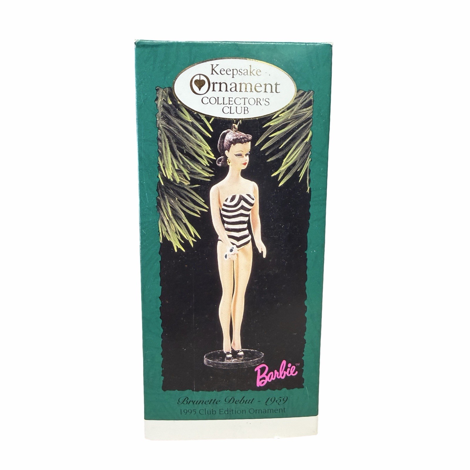 1995 Hallmark Brunette Debut 1959 Barbie Doll Club Edition Ornament
