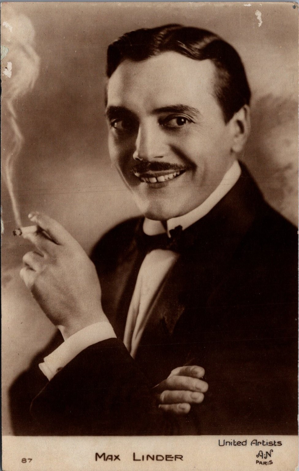Max Linder Silent Film Star United Artists A.N. Paris RPPC Postcard France