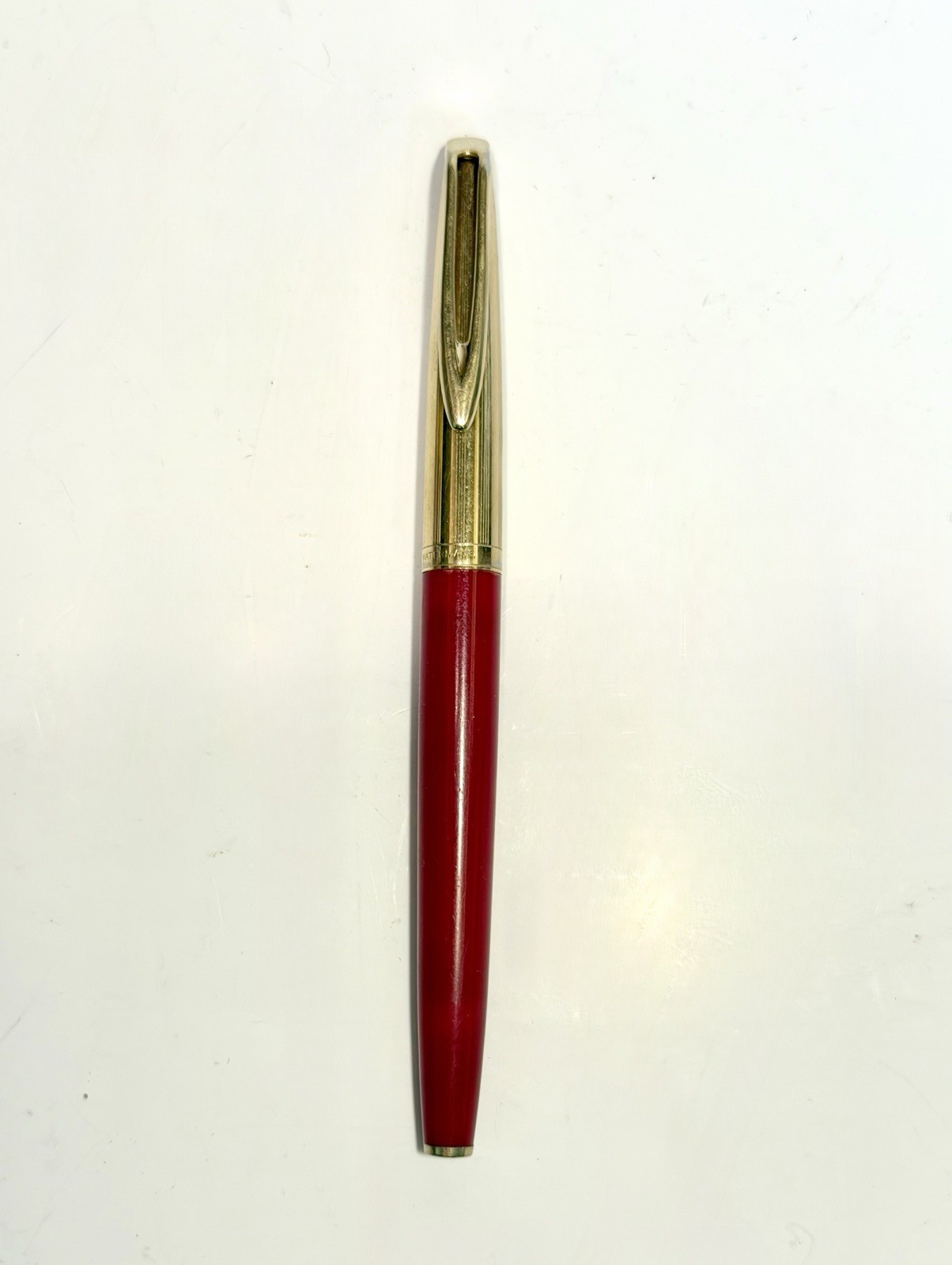 Vintage Gold & Red Waterman Fountain Pen 14K Nib Rare Color