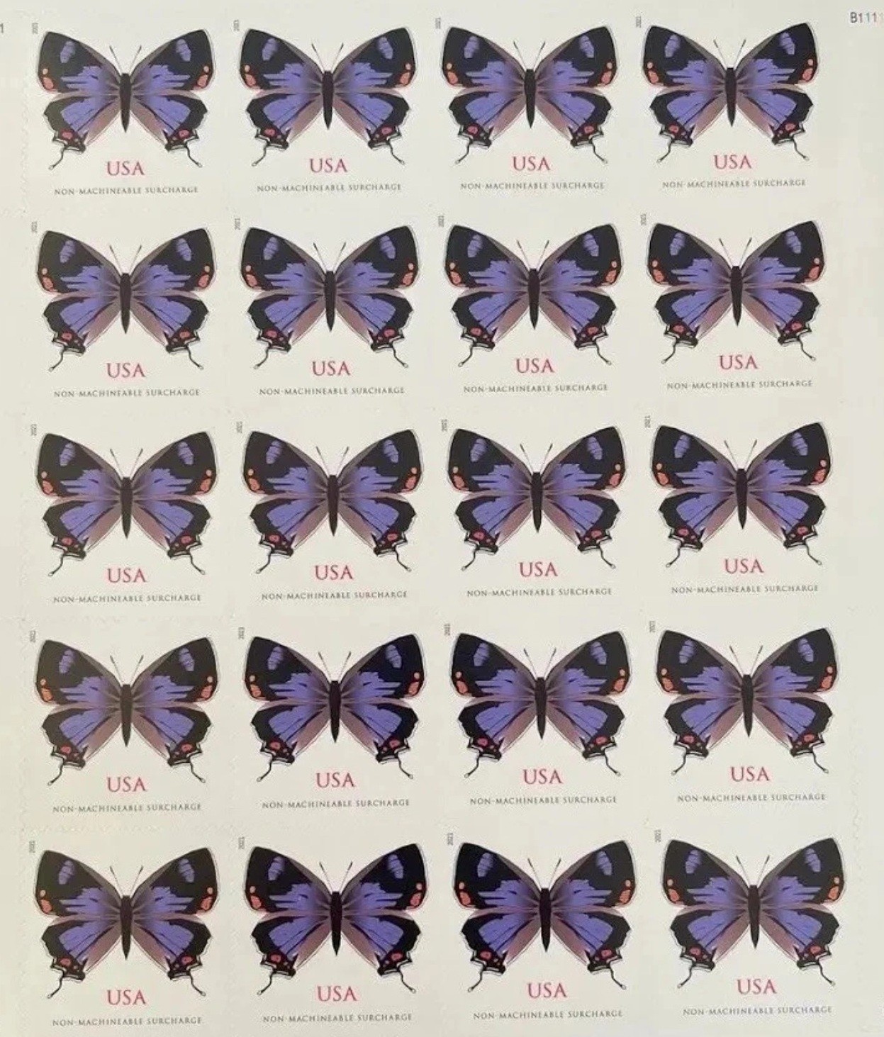 Deal Colorado Hairstreak Butterfly Non-Machinable Surcharge 100pcs MNH Mint Lot