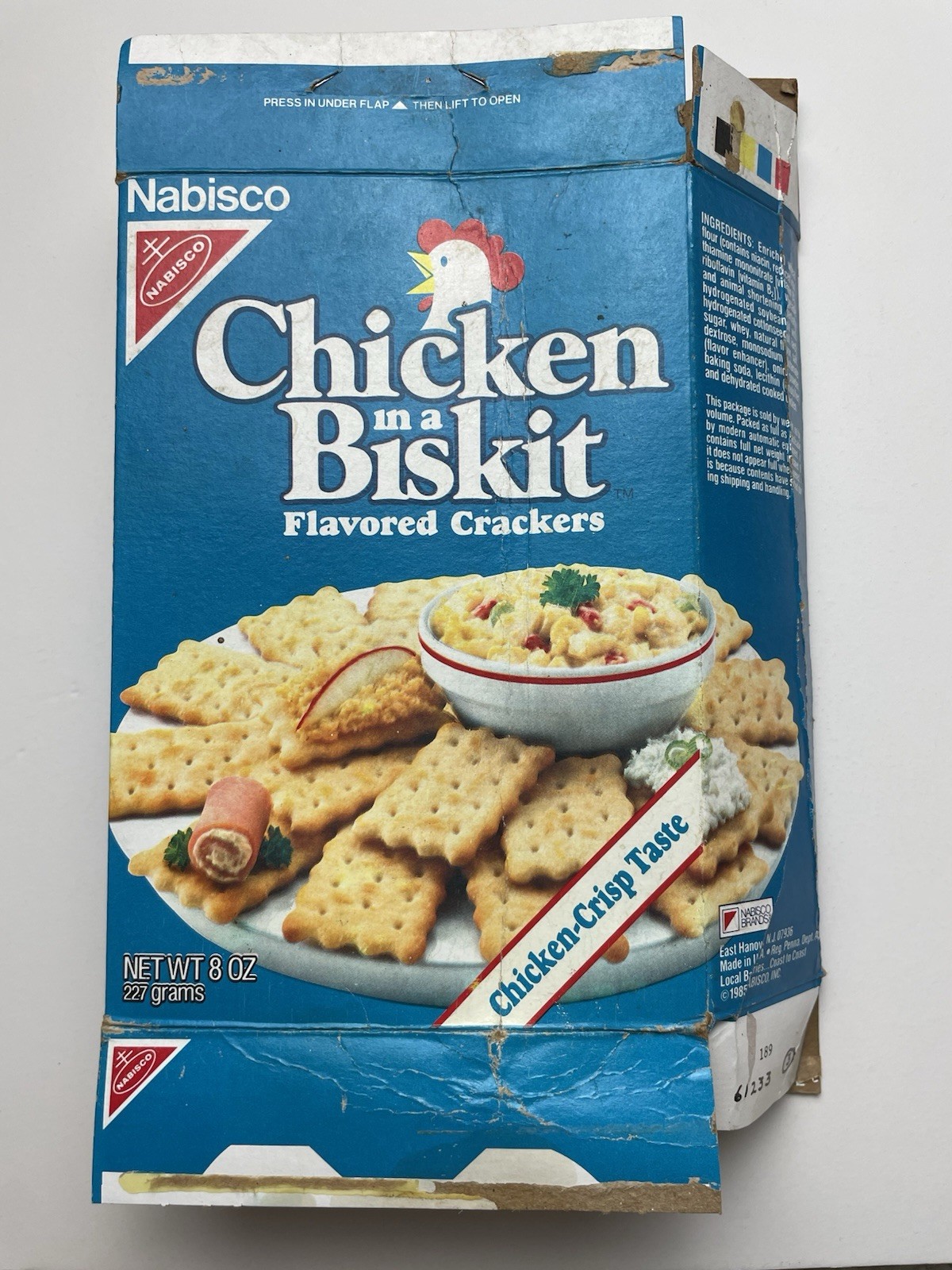 VINTAGE 1985 Nabisco Chicken In A Brisket Snack Food Cracker Box