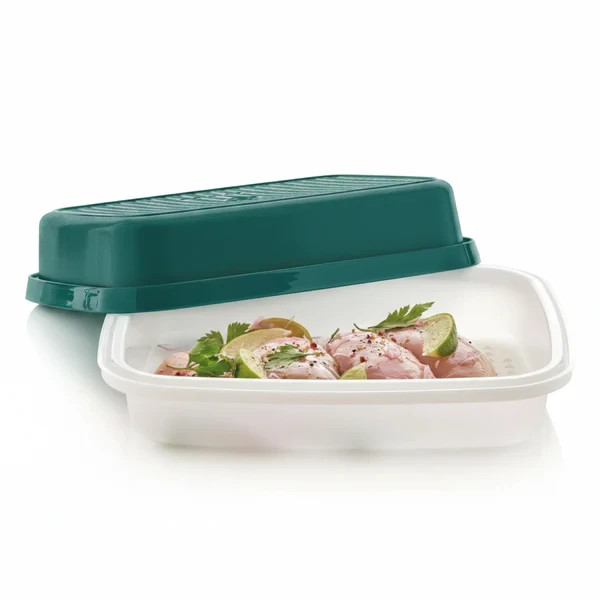 Tupperware LARGE Season Serve BBQ Marinade Meat Container Green NEW