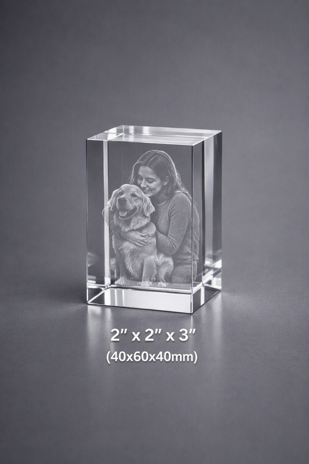 Custom 3D Crystal Photo Gift Laser Engraved Glass Cube Picture Block