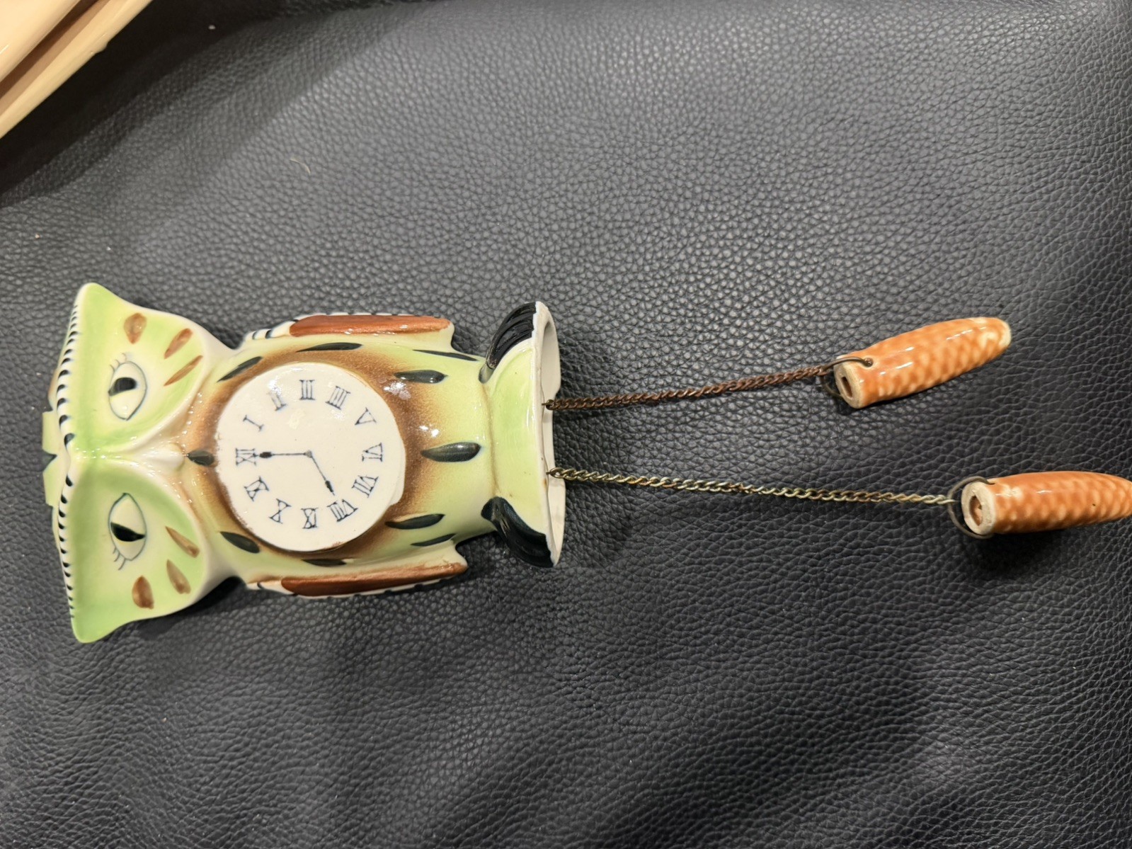 Vintage Anthropomorphic Owl Wall Pocket Mid Century Clock Face Japan Scarce Rare