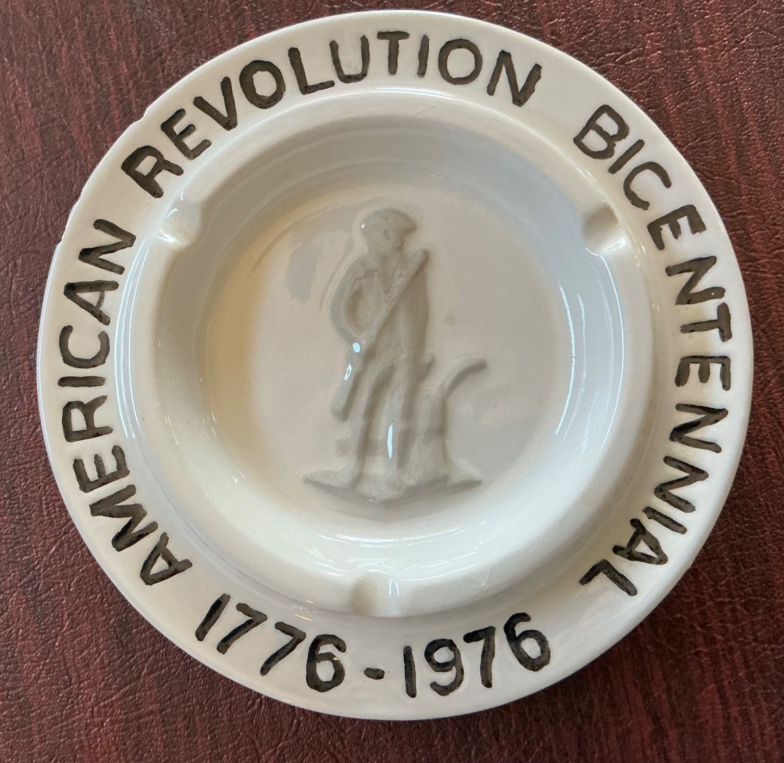Vintage  American Revolution  Bicentennial Ashtray 1975 Ceramic “June”