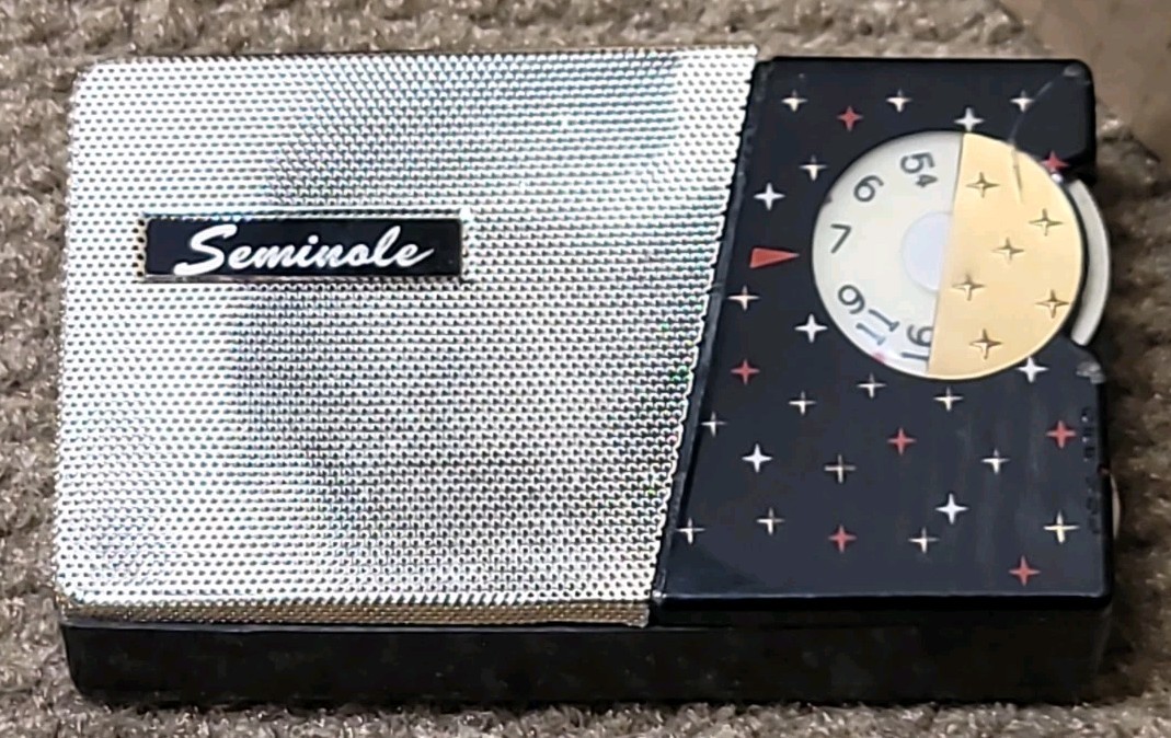 Vintage 1960s Seminole Pocket AM Transistor Radio Model 801 Works But Read As Is