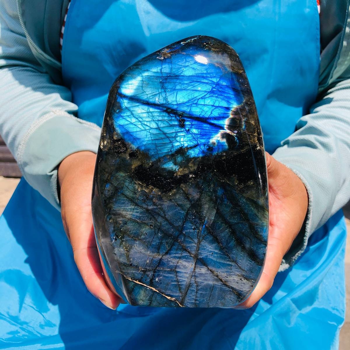 4.4LB Large Natural Gorgeous Labradorite Quartz Crystal Stone Specimen Healing