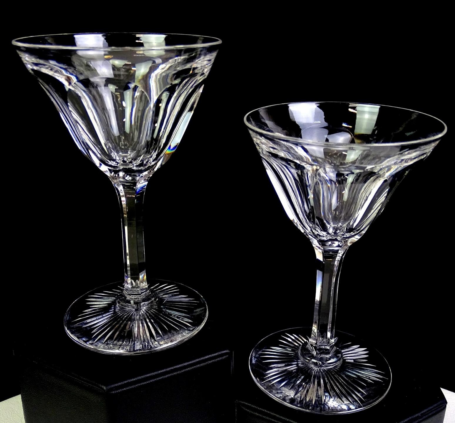 Brilliant Cut Crystal Paneled Thumbnail Sunburst Base 2Pc 4 1/2\
