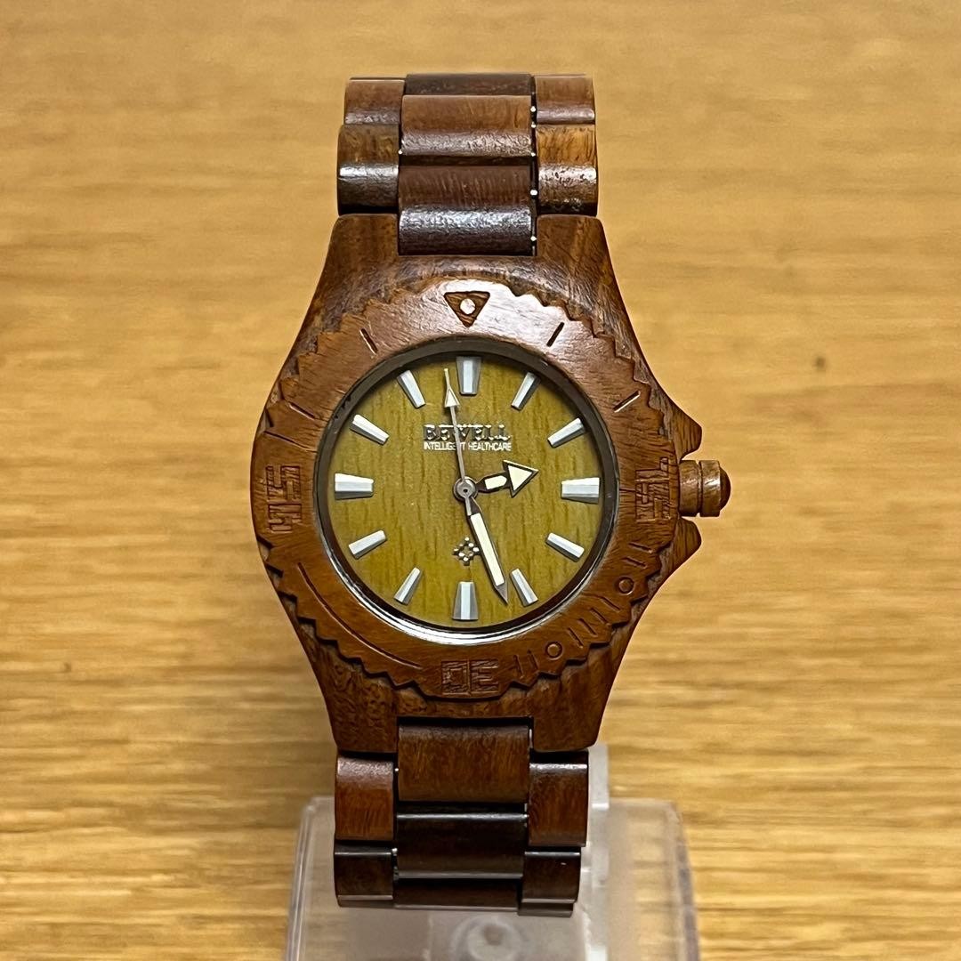 BEWELL Natural Wood Quartz List Watch