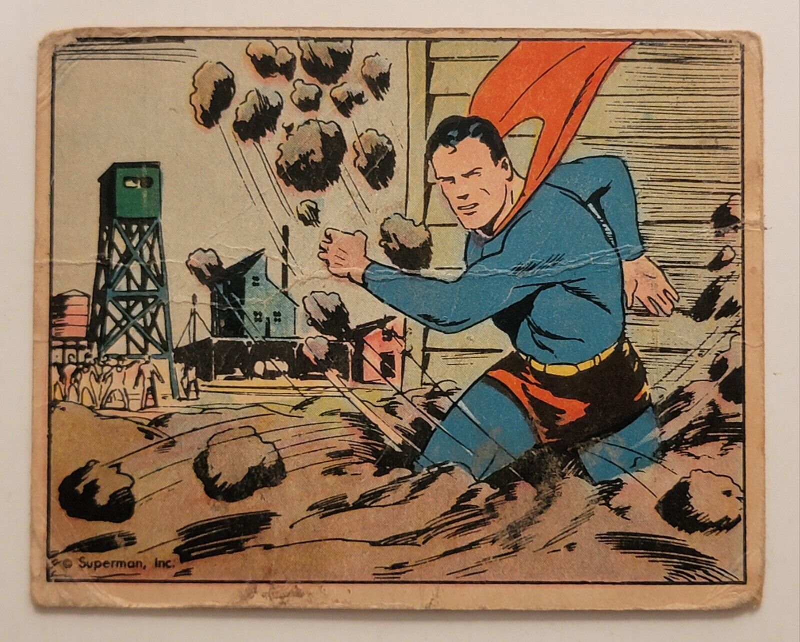 1940 SUPERMAN GUM CARD #39 Disaster at The Mine Vintage Gum, Inc. Scarce 1.5 FR