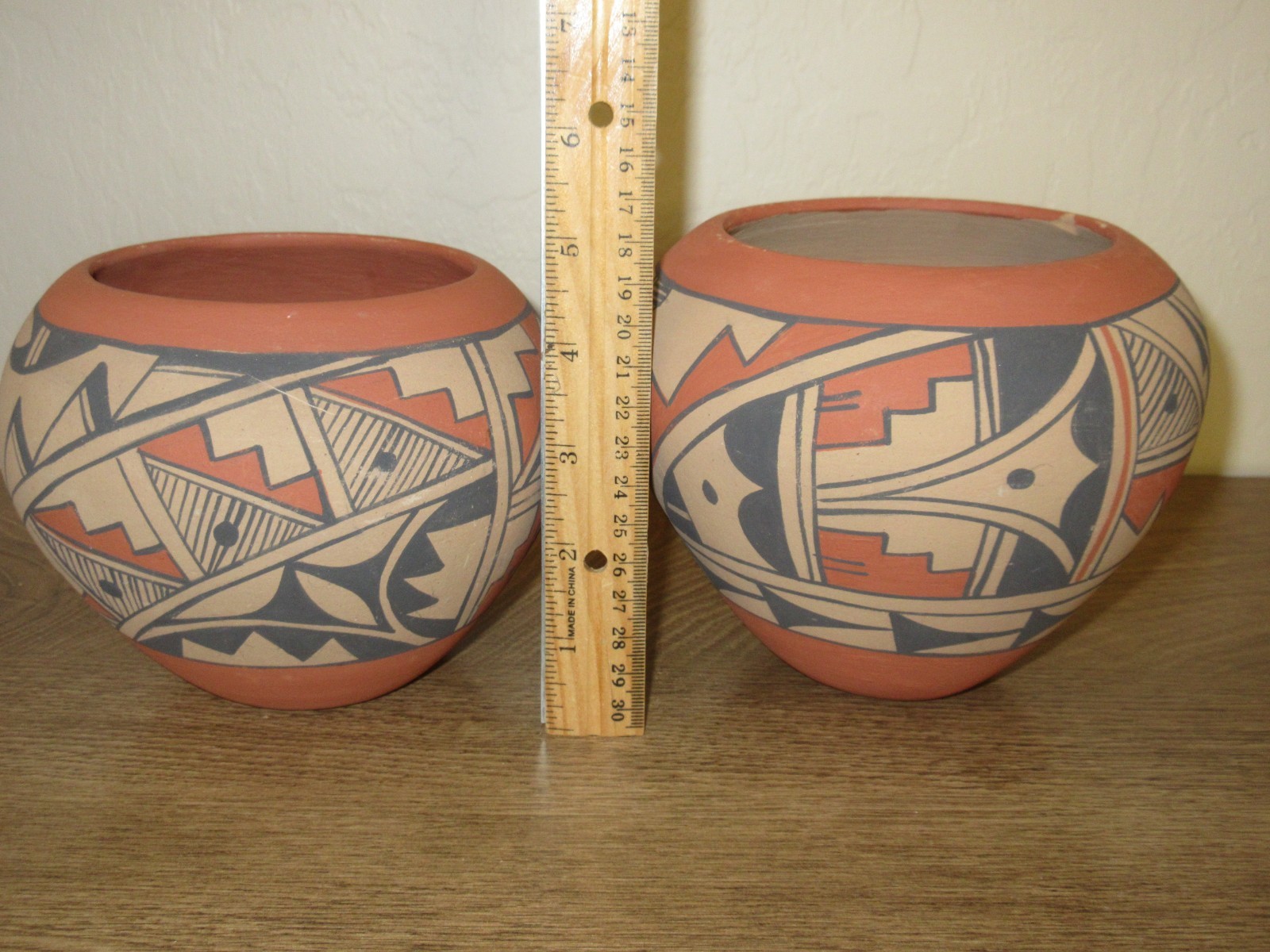 Lot of (2) Jemez Pueblo Round Pot Pottery 5