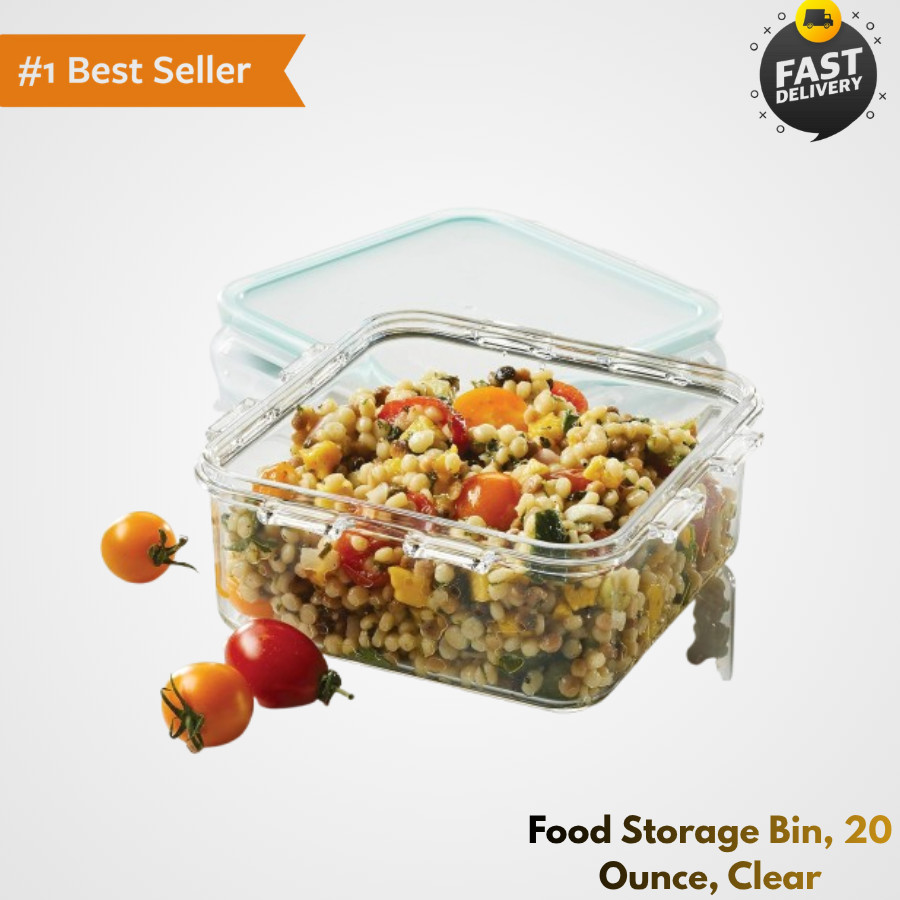 LOCK & LOCK Purely Better Tritan Container/Square Food Storage Bin, 20 Ounce,...