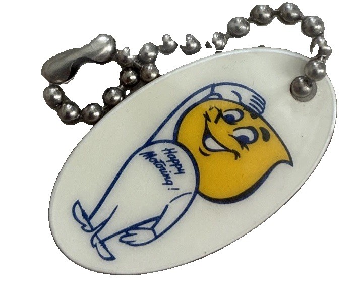 Vintage.  “Enco Gasoline” “Happy Motoring Man.” Keychain. Excellent Condition