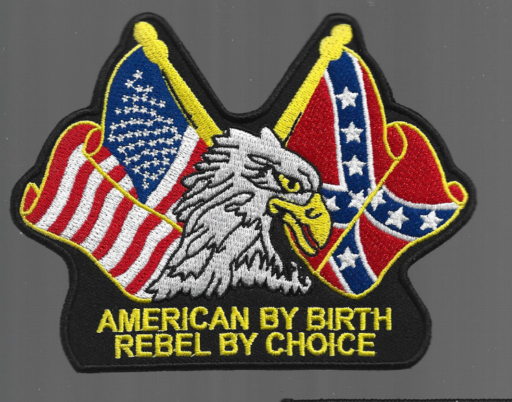 New 3 3/4 x 5 American By Birth Iron on Patch 