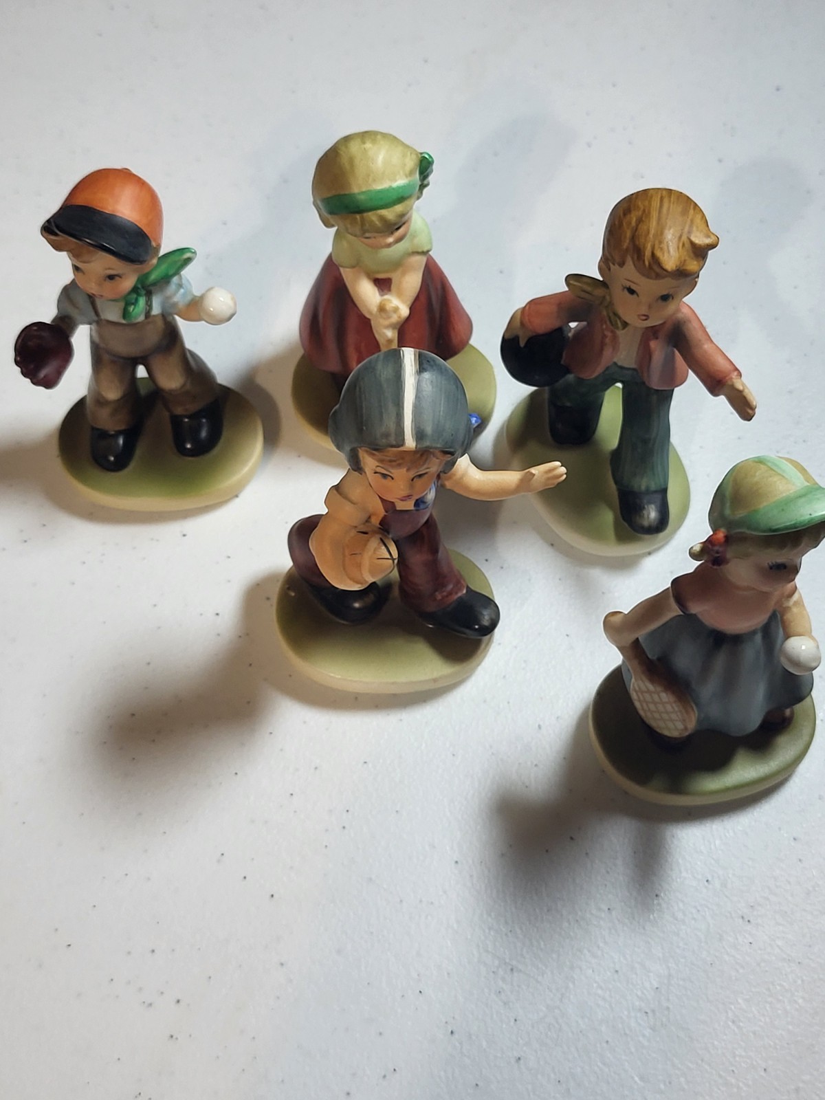 Napcoware Lot Of 5 Vintage Boys And Girls Sports Figurines, C7365  Made In Japan