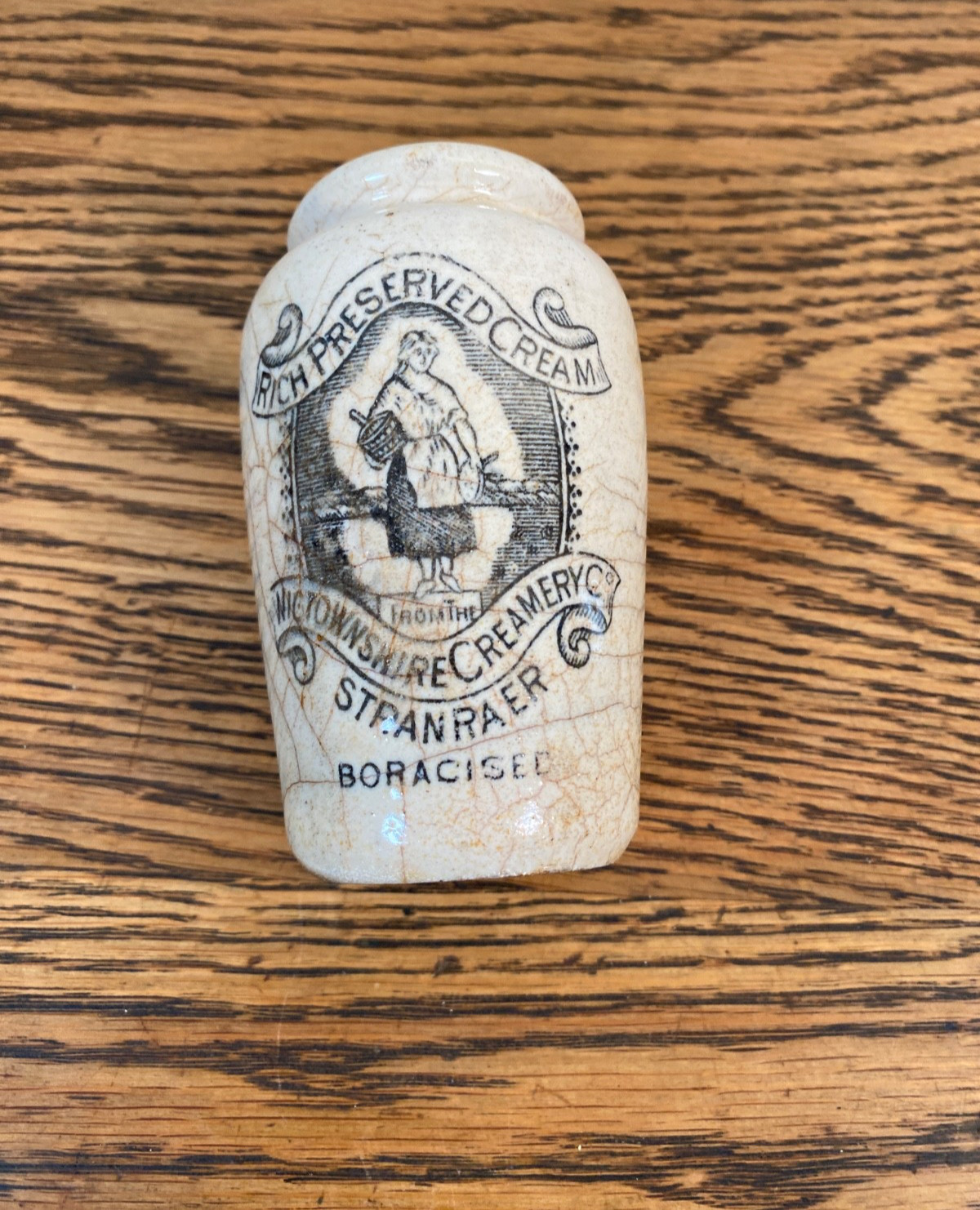 ANTIQUE WIGTOWNSHIRE CREAMERY CO STRANRAER BORACISED PRESERVE POT