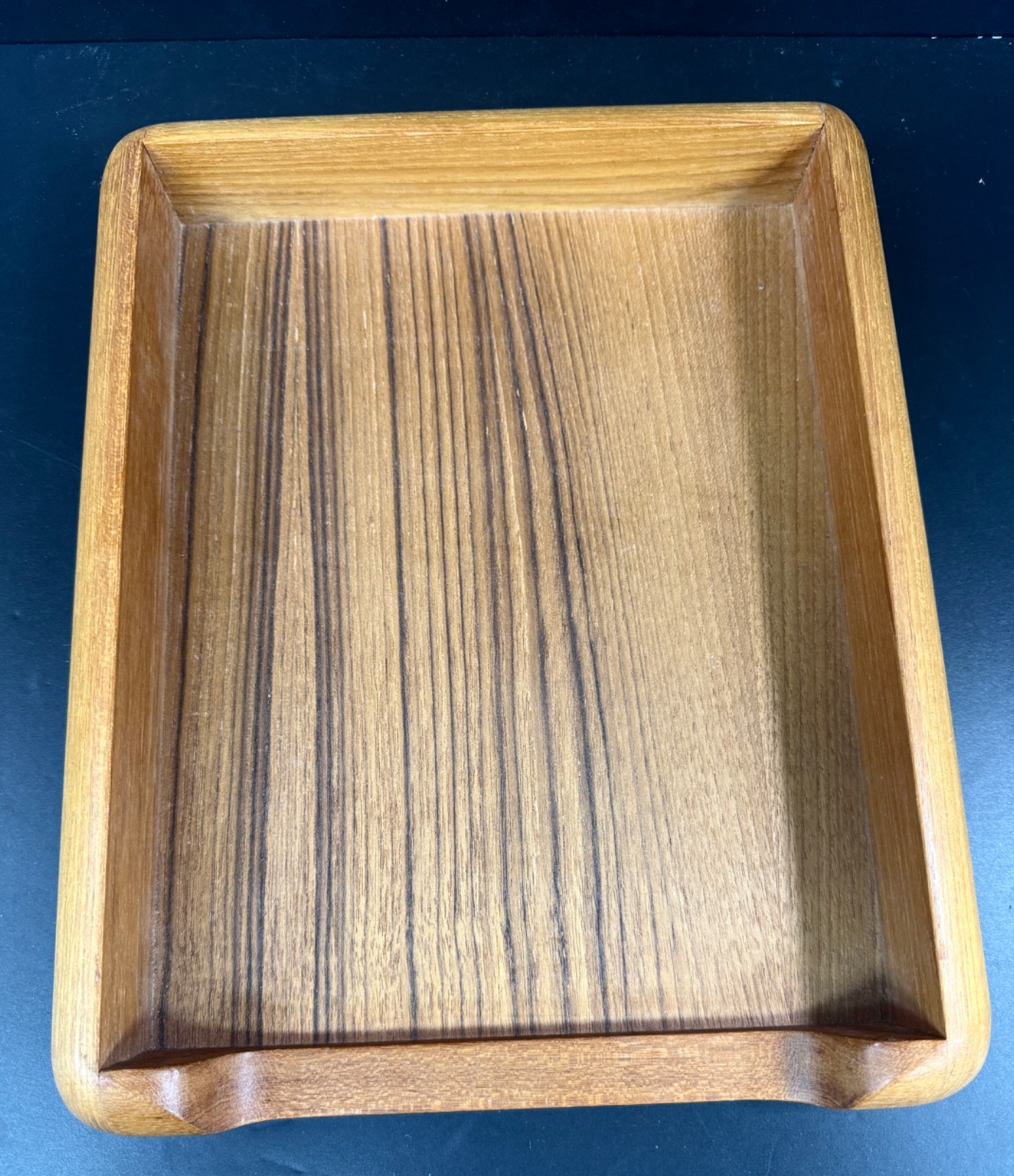 Mid Century Modern MCM Teak Kalmar Paper Tray Letter Holder Desk Top