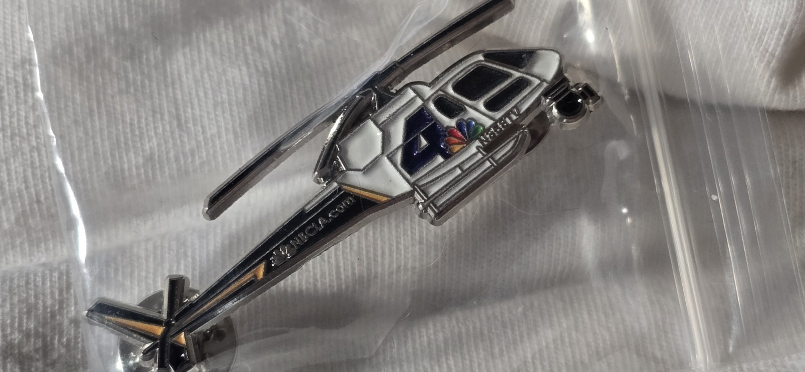 OFFICIAL NBCLA4 NEWS HELICOPTER LAPEL PIN CUSTOM NBC NEWS 4 LIMITED EDITION OFFICIAL NBCLA4 NEWS HELICOPTER LAPEL PIN CUSTOM NBC NEWS 4 LIMITED EDITION