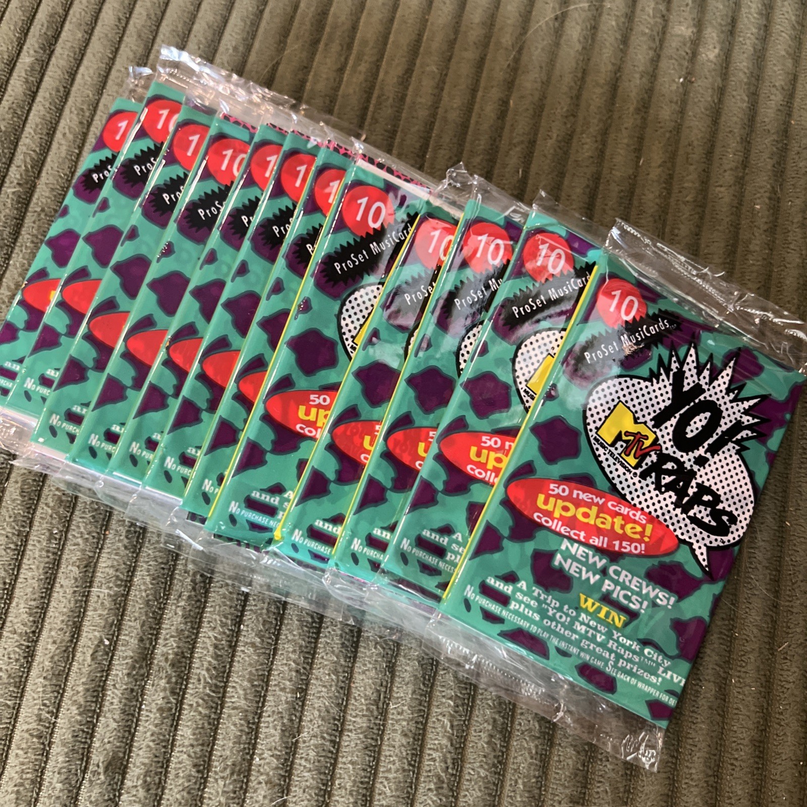 1991 Yo MTV Raps Pro Set MusiCards Update Series 12 Packs Sealed unopened..