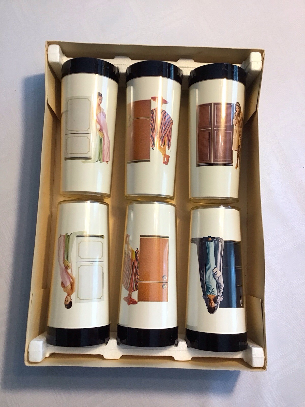 Vintage Thermo-Serv Insulated Ware Tumblers with Kelvinator Appliances, Set Of 6 Vintage Thermo-Serv Insulated Ware Tumblers with Kelvinator Appliances, Set Of 6
