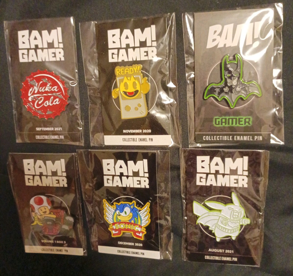 Bam Gamer Enamel Pin Collection Lot Of Six. New Sealed