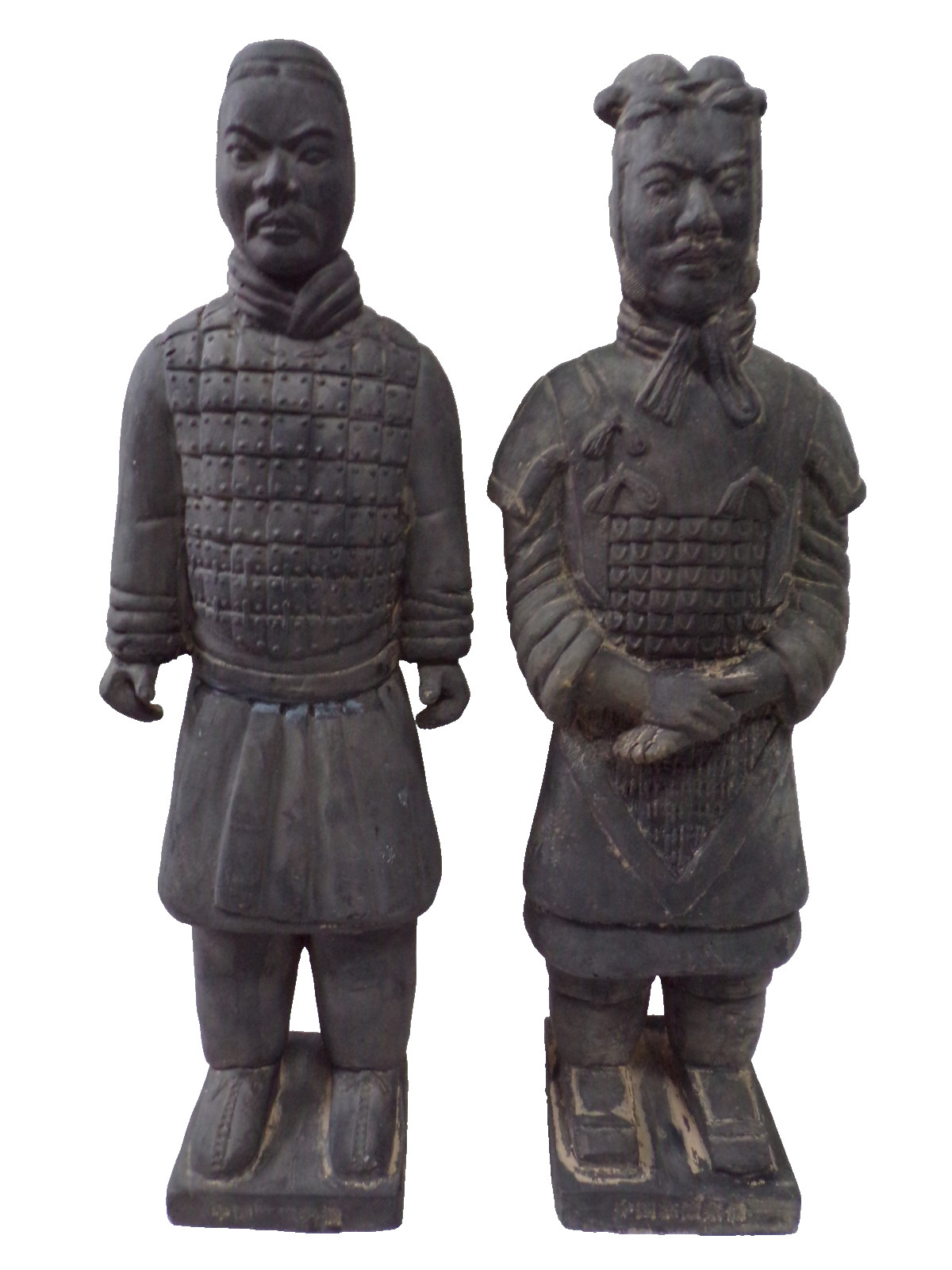 1982 A & C TRADE 2 REPLICA CHINESE TERRACOTTA ARMY GENERAL WARRIOR OLD FIGURINES