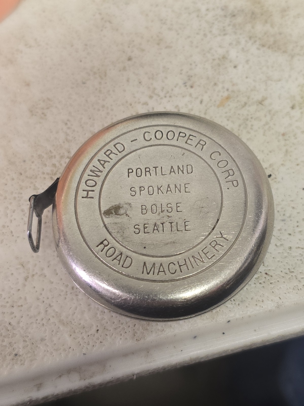 Vintage Lufkin Howard  Cooper Road Machinery Advertising Tape Measure...