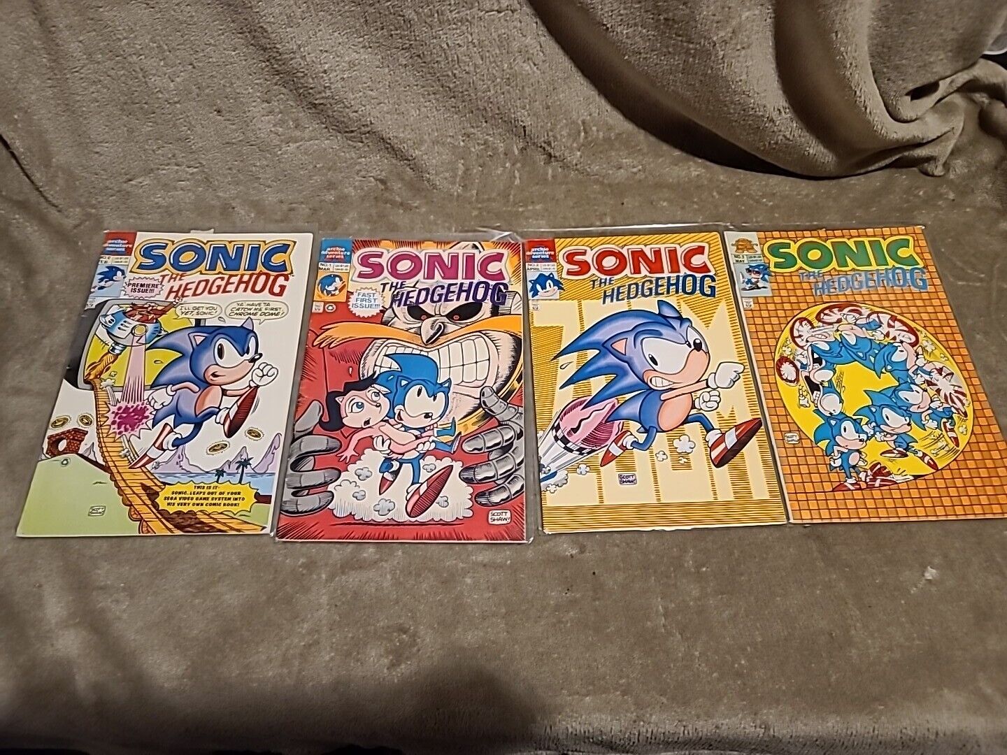 Sonic The Hedgehog Vol 1 MINI SERIES #0 #1 #2 #3 Complete Set Sega Archie Comics