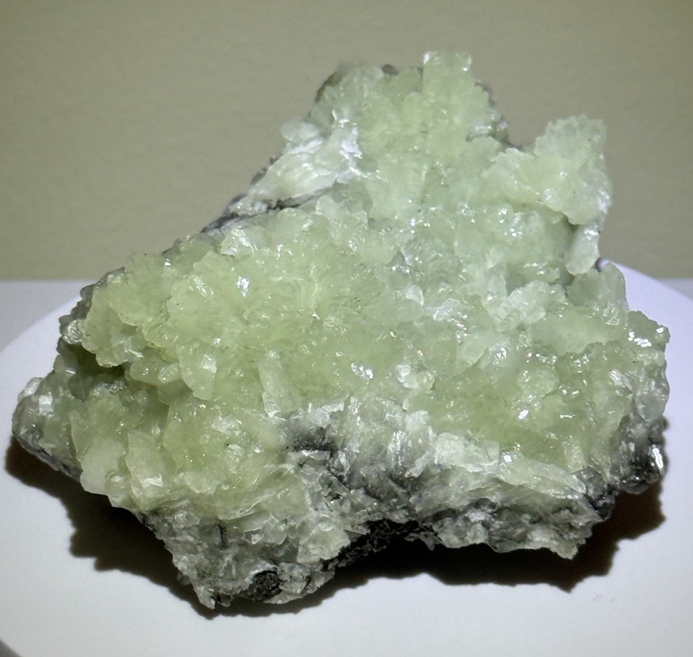 LUSTROUS Prehnite Crystal Cluster Mineral Specimen - Morocco
