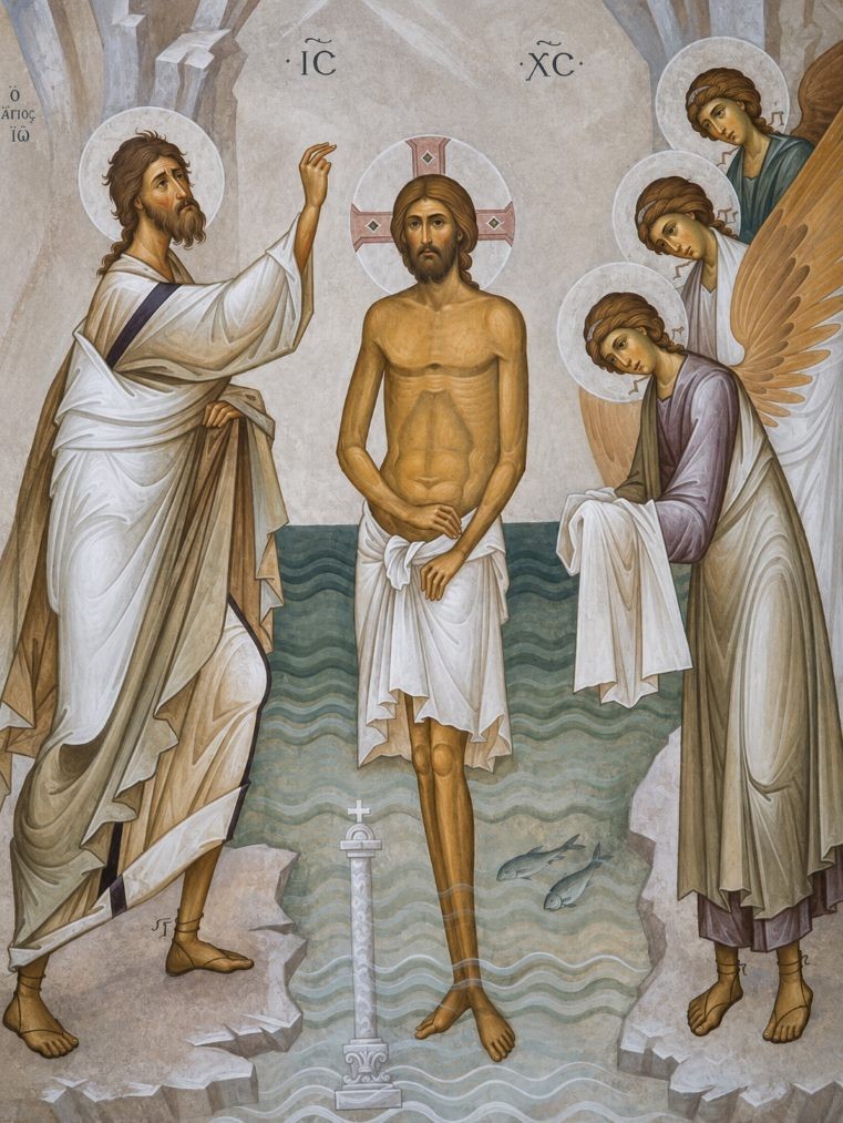 Icon of the Epiphany Baptism of the Lord Jesus Christ | 30x39 cm (12\