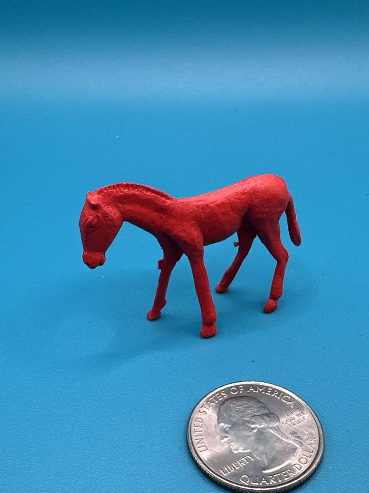 Vintage Molded Red Plastic Horse Animal Western Toy