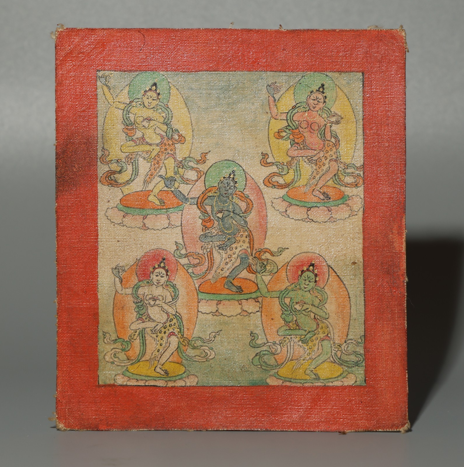 Real Tibet 19th Century Old Antique Buddhist Tsaklis Kachuma Vajrayogini Thangka