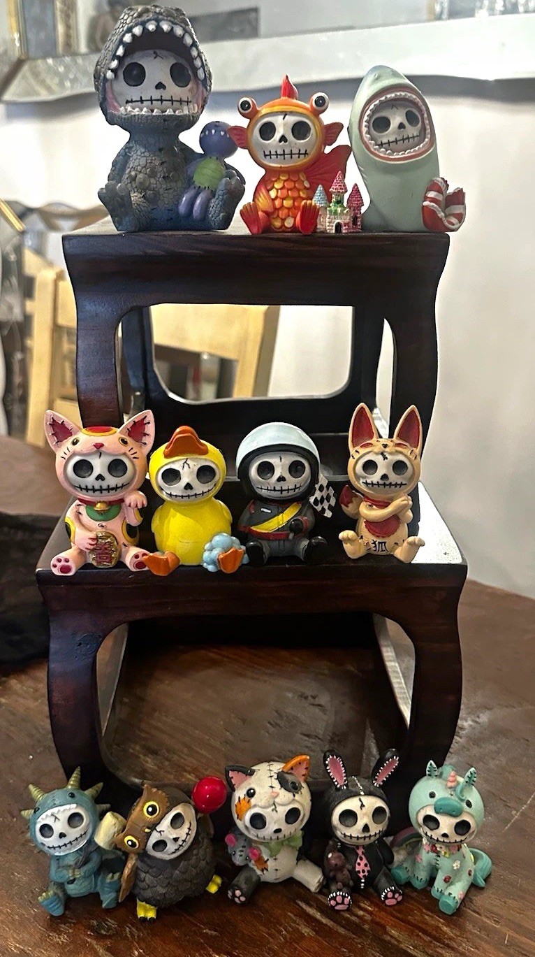 Furrybones collection of 12 Cold-cast resin skeleton figurines Summit Collection