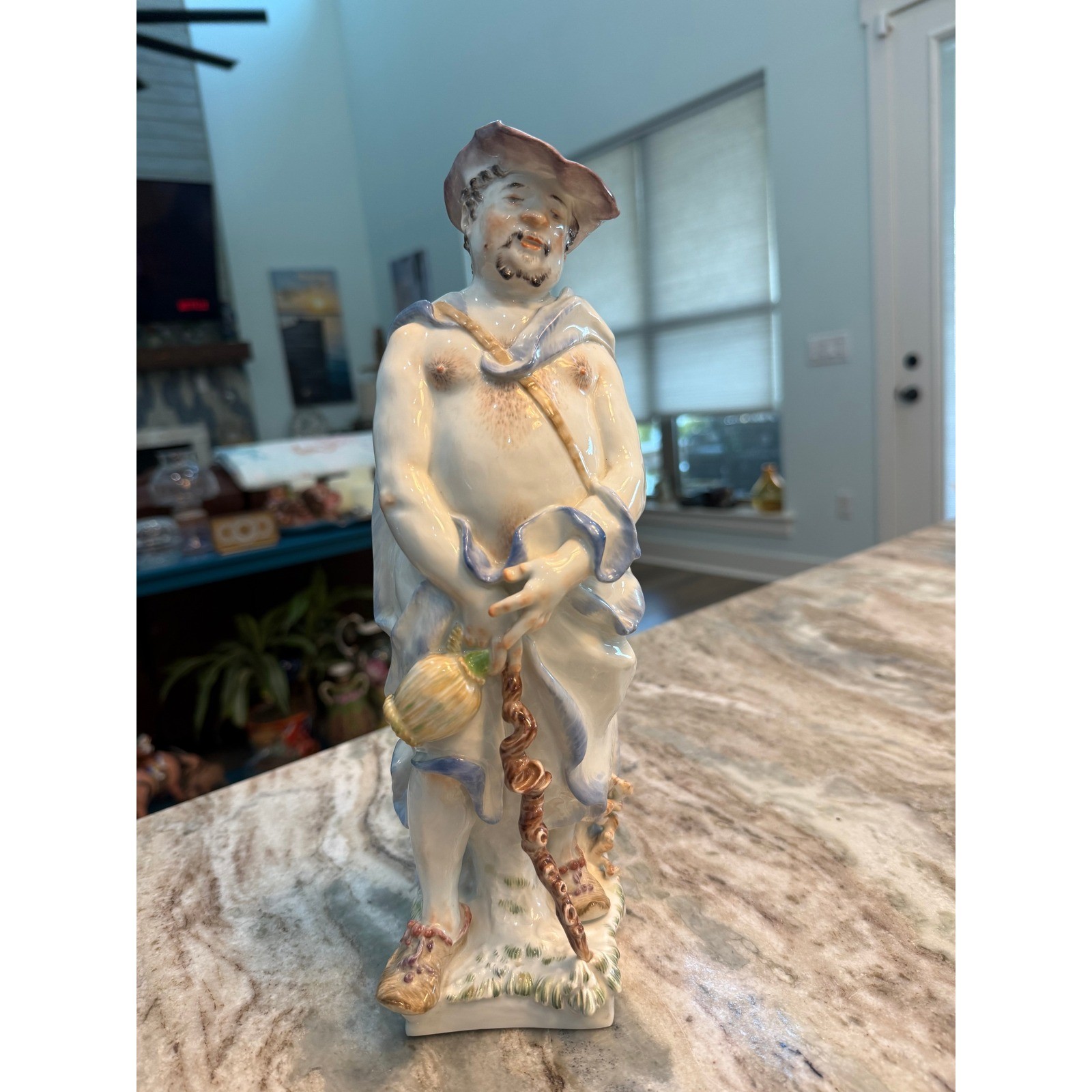 Meissen Pristine Antique Porcelain Figurine The Philosopher Hand Painted Art