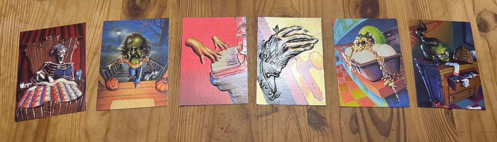 R.L. STINE GOOSEBUMPS Topps 1996 Complete EMBOSSED FOIL Chase Card Set (6)