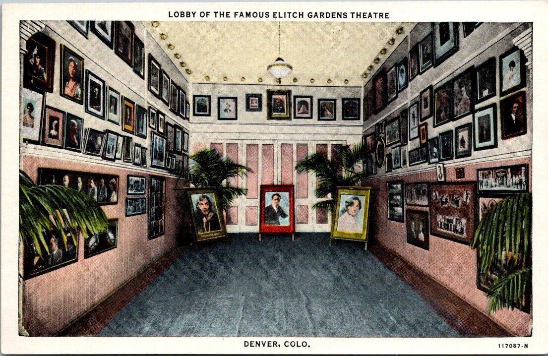 Denver Colorado CO Library of the Elitch Gardens Theater Vintage Postcard