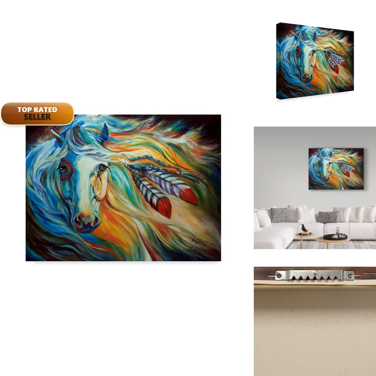 Trademark Fine Art ALI34610-C3547GG Breaking Dawn Indian War Horse Marcia