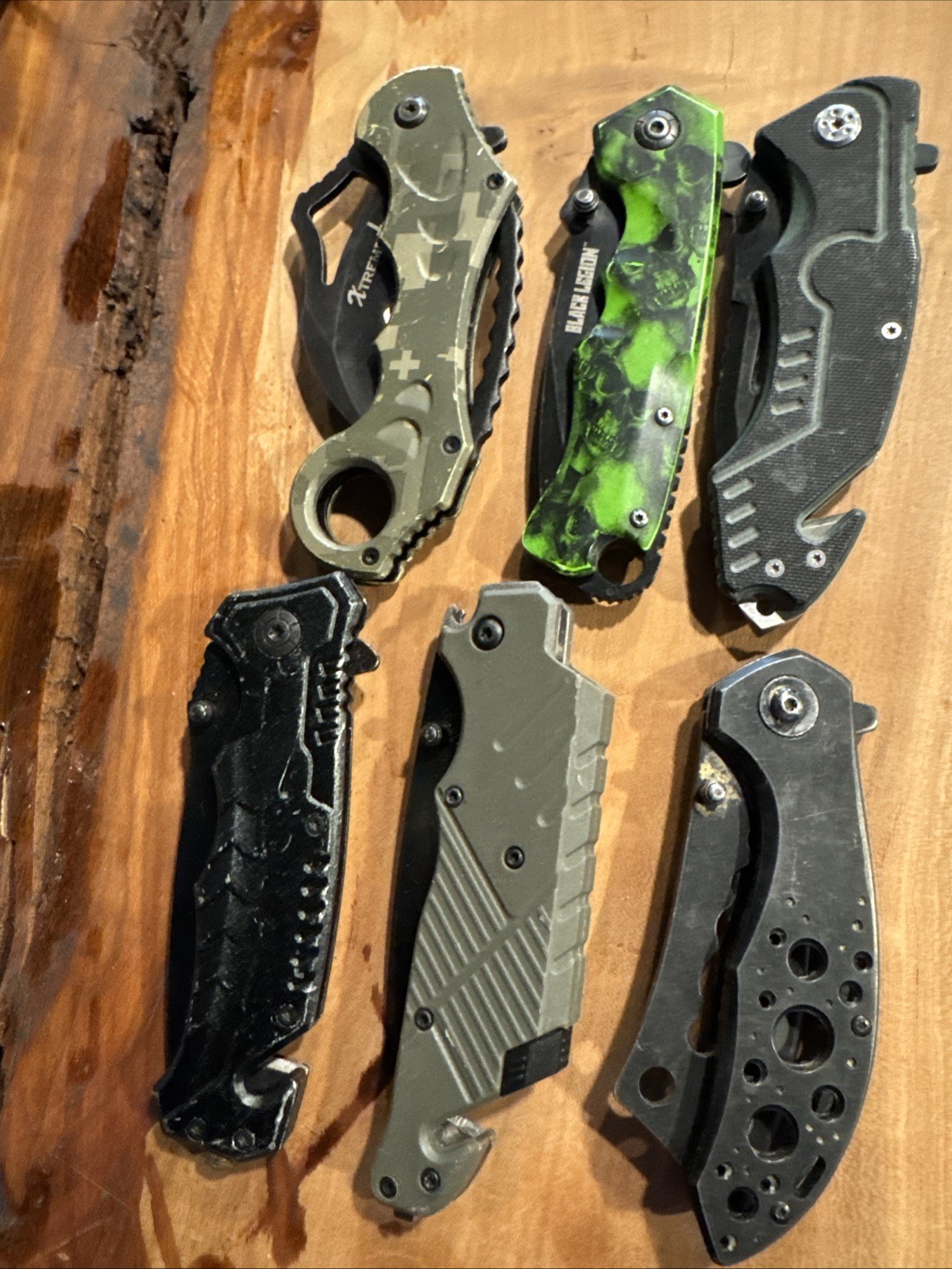 Lot Of 6 Tactical Style Knives, Humvee, Black Legion, Snake Eye, Extreme Tac