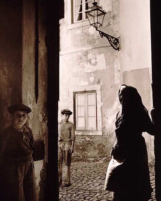ELDERLY WOMAN AND CHILDREN IN LISBON, PORTUGAL 8x10 GLOSSY PHOTO PRINT
