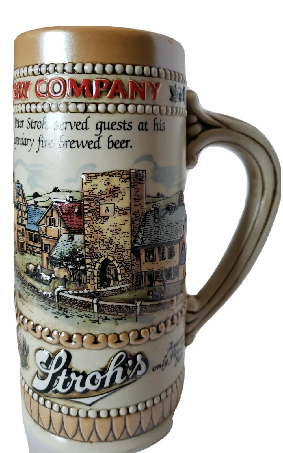 Ceramarte Stroh\'s Brewing Company Heritage Series 2 Beer Stein Mug
