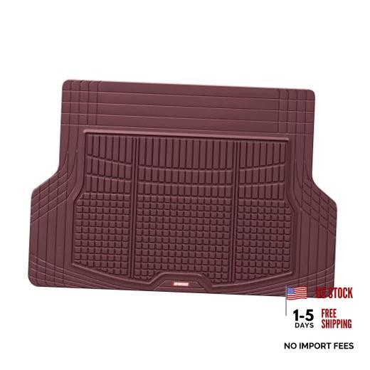 FlexTough Rear Cargo Mat – Heavy-Duty Trimmable Car Trunk Burgundy Mat Liner