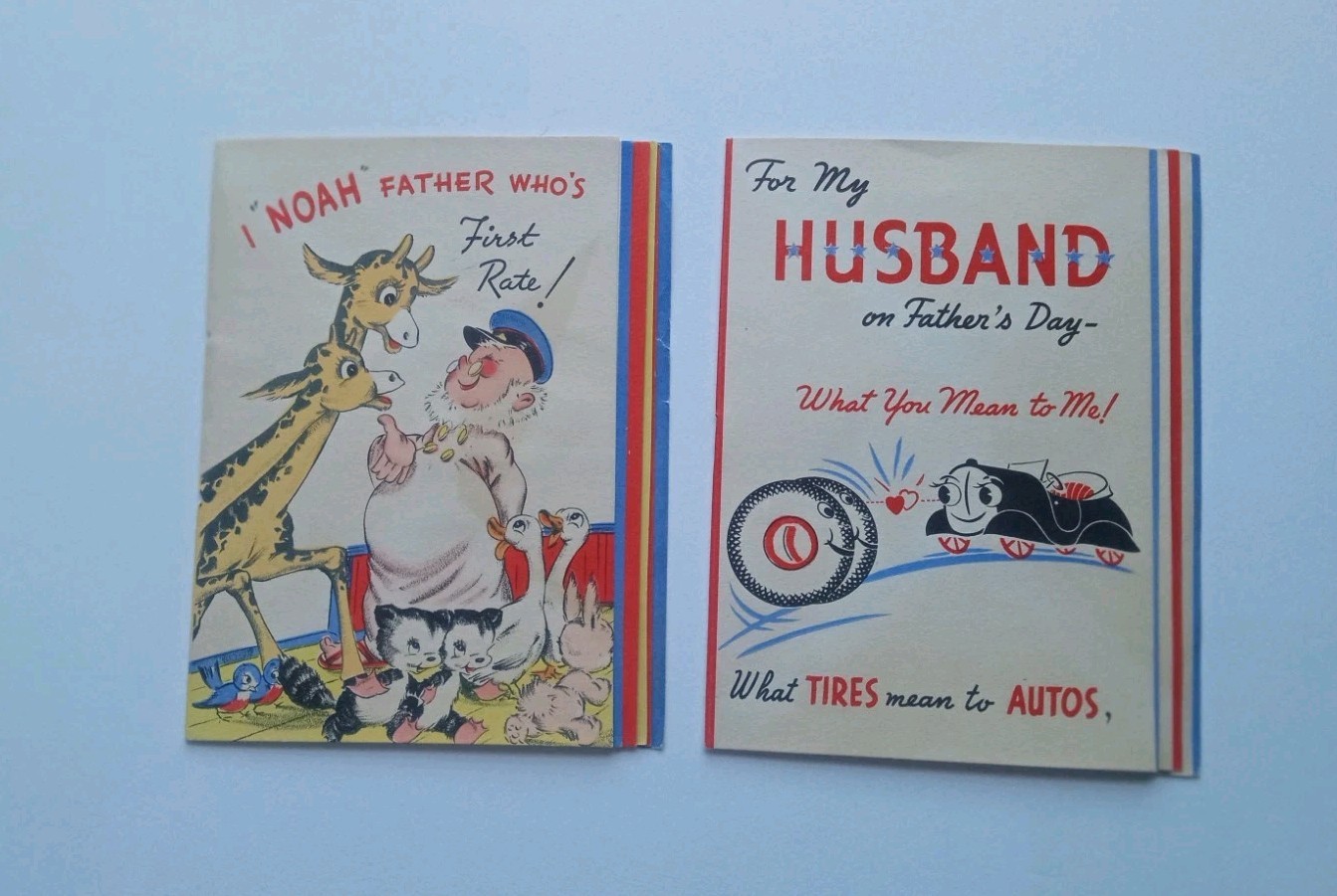 Vintage Rust Craft Fathers Day Greeting Cards Lot Of 2 Mid Century Ephemera