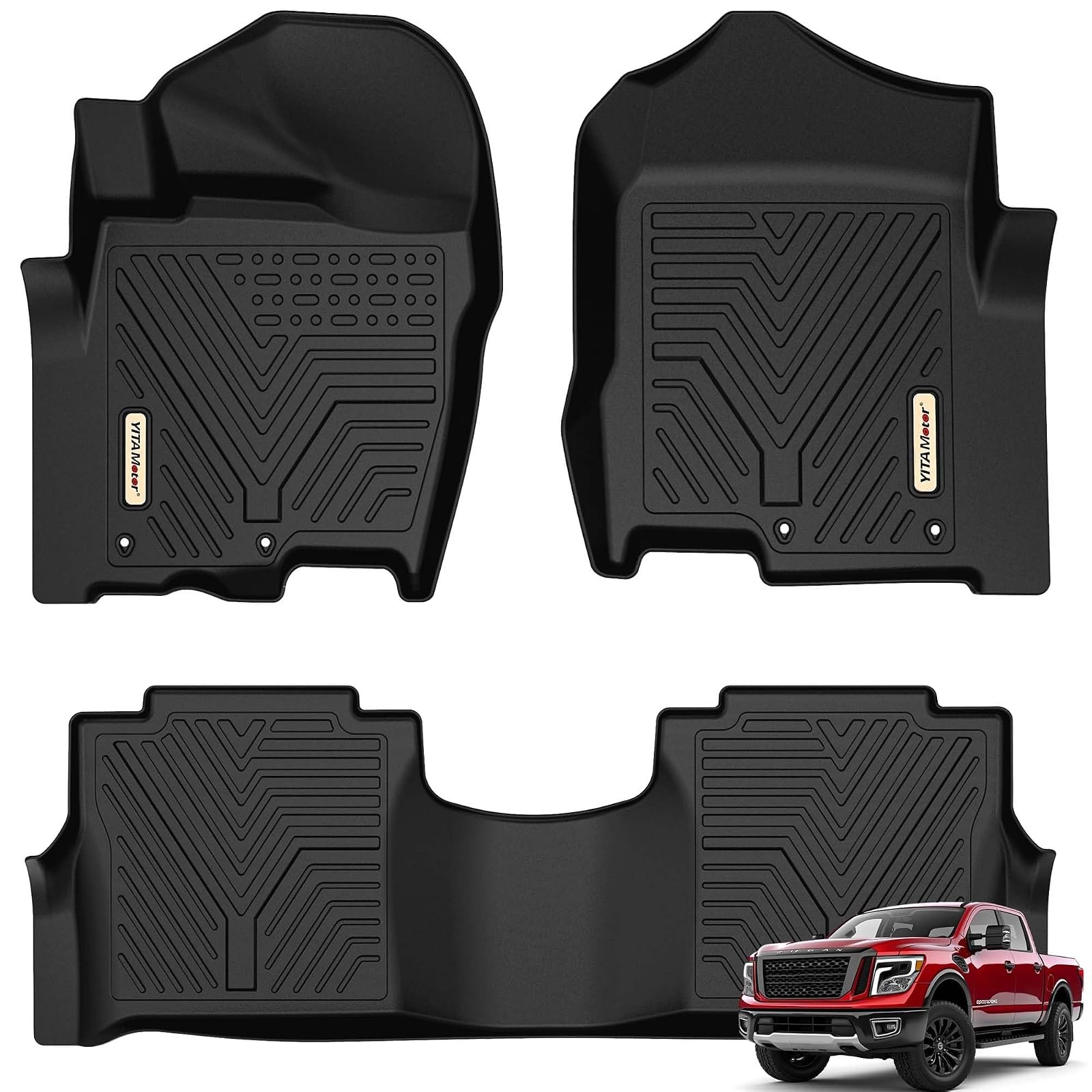 YITAMOTOR Floor Mats for Nissan Titan 2017-2024 Crew Cab