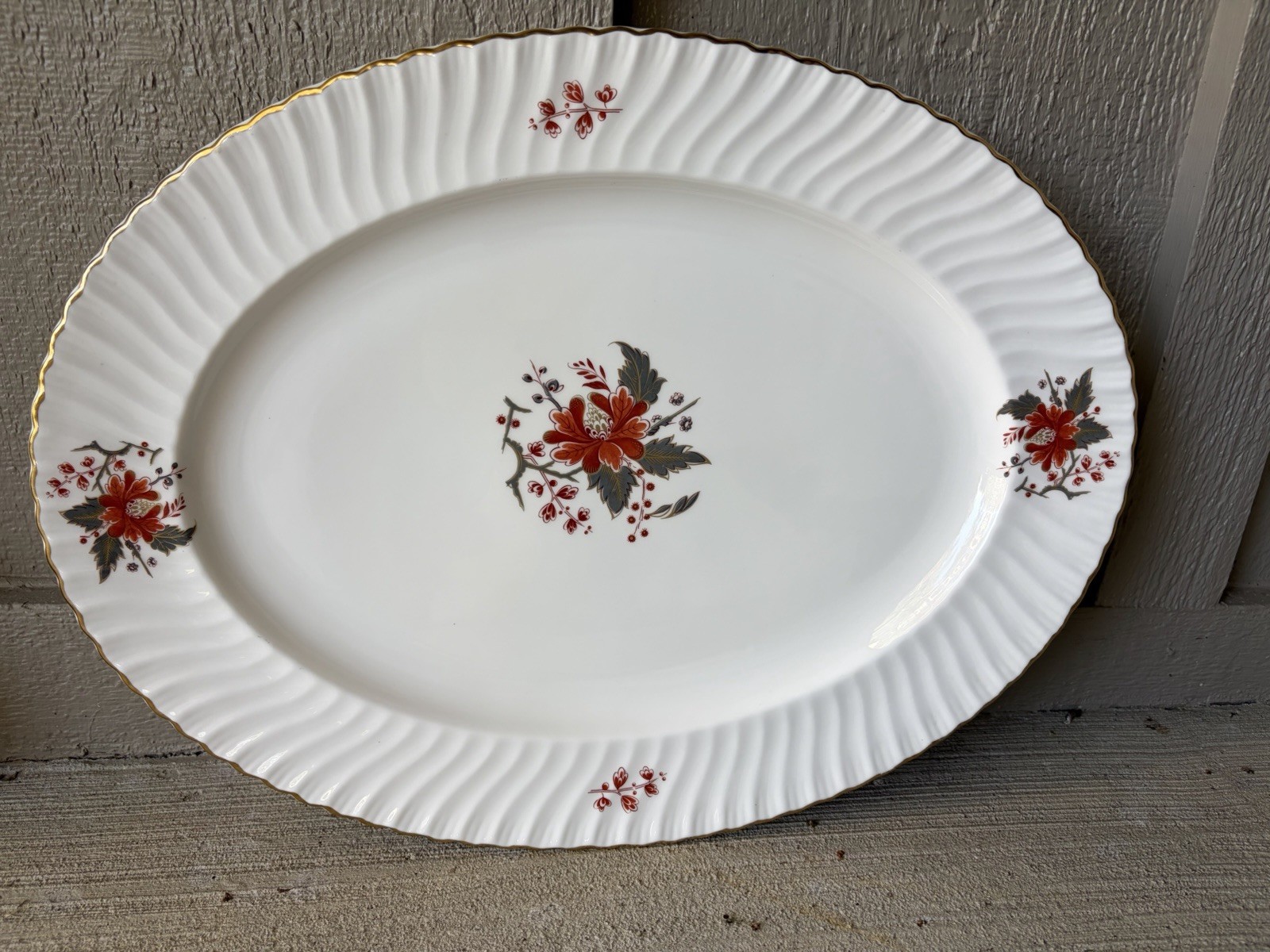 Rare Vintage Royal Worcester England Lynbrook Large Turkey Platter 17 1/4\
